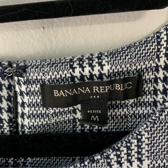 Banana Republic black and white houndstooth career wear tank. Size Mp - Picture 3 of 7